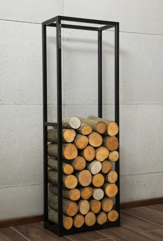 Kaminholzregal CORNEL - 150x50x20 cm, Kaminholzregal Metall, Kaminholzregal außen freistehend, Handgemachte Qualität