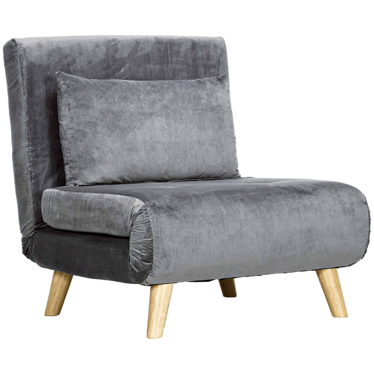 Schlafsofa, Schlafsessel, Klappsessel mit Bettfunktion & Kissen, Gästebett mit Verstellbarer Rückenlehne, HOMCOM, 1