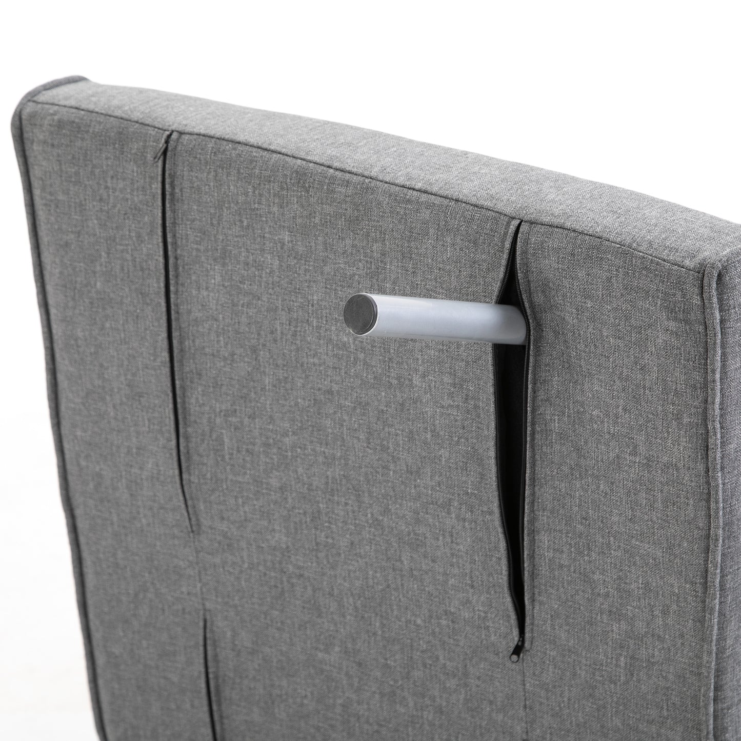 HOMCOM - Schlafsofa mit Armlehne 65x69x80cm 3-in-1 Schlafsessel, Gästebett, Chaiselongue, leinenartiges Polyester, Grau