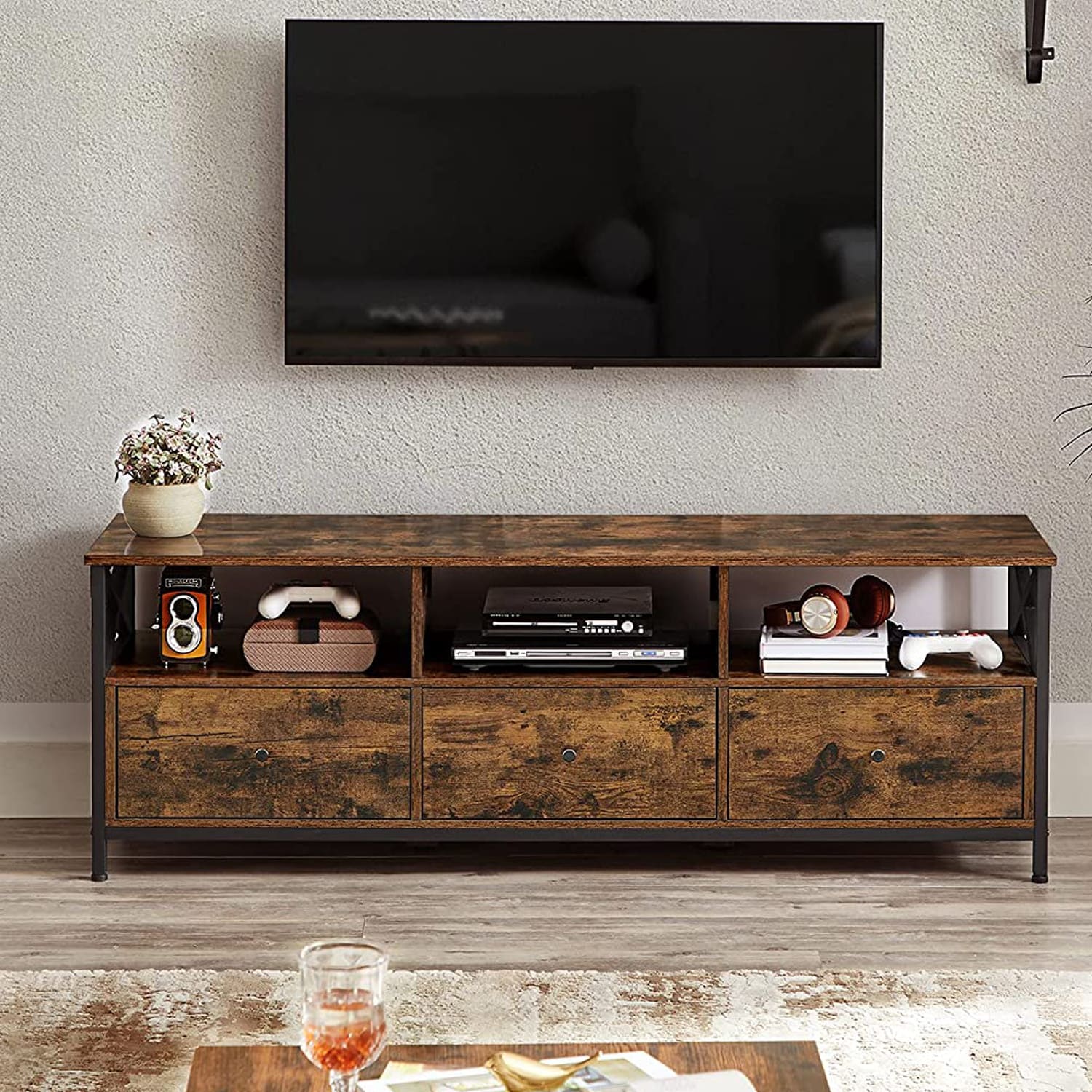TV Schrank, Fernseher Schrank, Kleiderschrank mit Fernseher, Fernseherschrank, TV-Regal Schmal und Hoch