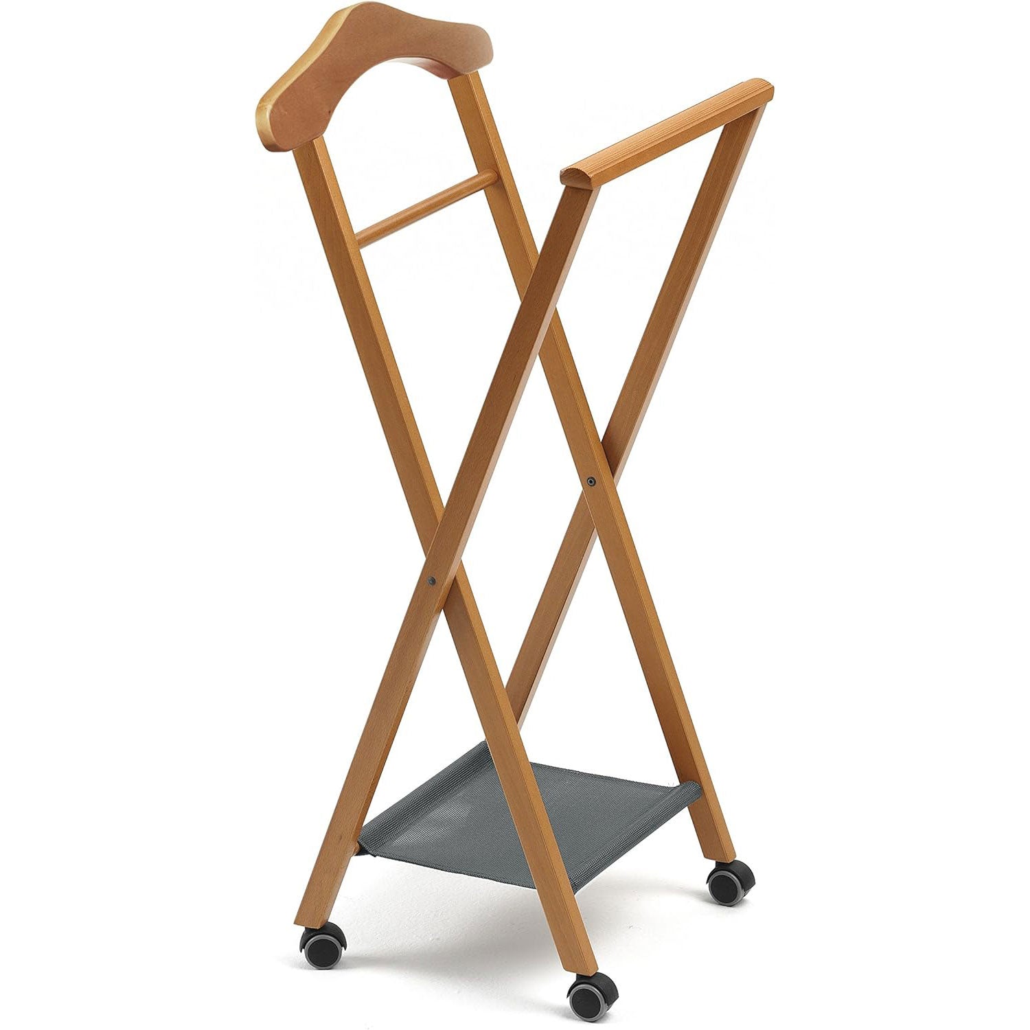 Herrendiener, Stummer Diener Holz, Schlafzimmerdiener NELSON, klappbar, Kleiderbügel, Hosenablage und Schuhablage, ARIT, 4