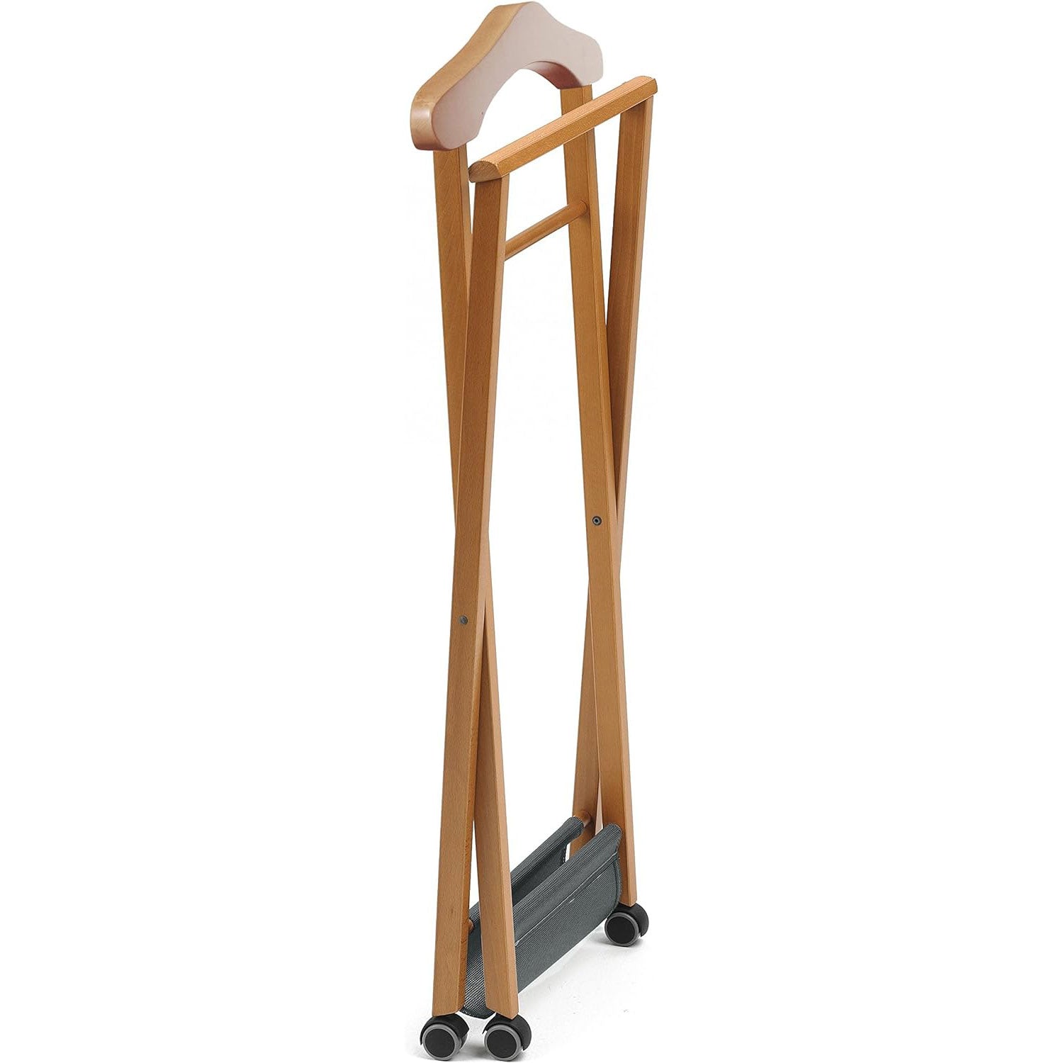 Herrendiener, Stummer Diener Holz, Schlafzimmerdiener NELSON, klappbar, Kleiderbügel, Hosenablage und Schuhablage, ARIT, 3