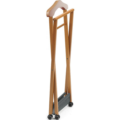Herrendiener, Stummer Diener Holz, Schlafzimmerdiener NELSON, klappbar, Kleiderbügel, Hosenablage und Schuhablage, ARIT, 3