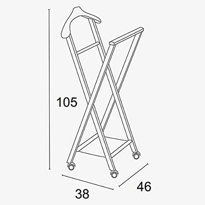 Herrendiener, Stummer Diener Holz, Schlafzimmerdiener NELSON, klappbar, Kleiderbügel, Hosenablage und Schuhablage, ARIT, 6