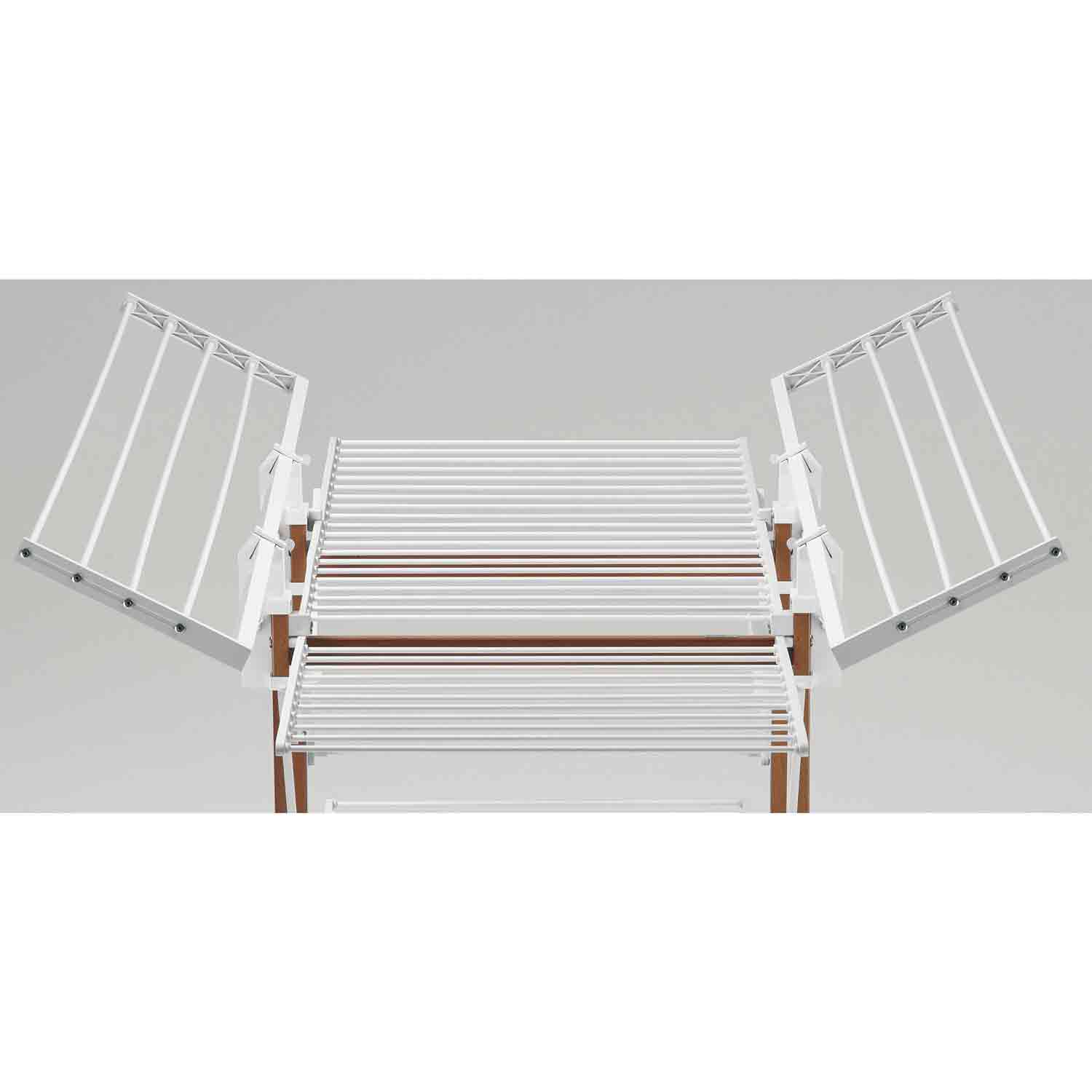 Trocknungsgestell PELLIKANO, Bleche optional, 6,5 mt Wäscheleine, Kombination mit 600 - 602 - 606 - 999. - Farbe weiß, 2