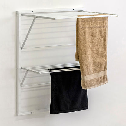 ARIT - Wäscheständer wand, Wandwäschetrockner, Trockengestell für die Wand KEVIN, 11 m Wäscheleine, Weiß lackiert