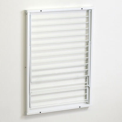 Wäscheständer wand, Trockengestell für die Wand KEVIN, 11 Meter Wäscheleine, einfach an der Wand zu befestigen, Farbe Weiß, 3