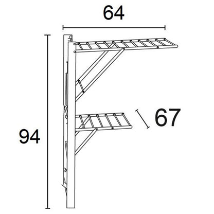 Wäscheständer wand, Trockengestell für die Wand KEVIN, 11 Meter Wäscheleine, einfach an der Wand zu befestigen, Weiß, 4