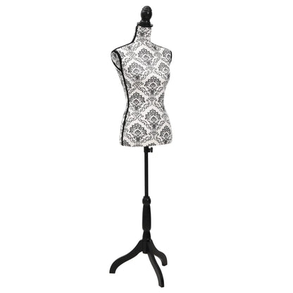 Damenbüste Schneiderpuppe Torso Schwarz Weiß, vidaXL, 1