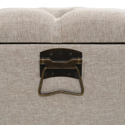 Sitzbank, Sitzbank mit Stauraum, und Rückenlehne,  Bank zum Sitzen, 110 x 52 x 75 cm, Creme Stoff, vidaXL, 7