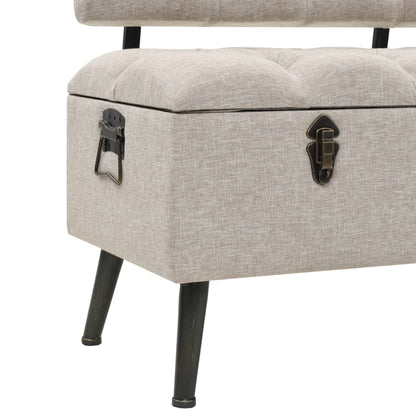 Sitzbank, Sitzbank mit Stauraum, und Rückenlehne,  Bank zum Sitzen, 110 x 52 x 75 cm, Creme Stoff, vidaXL, 10