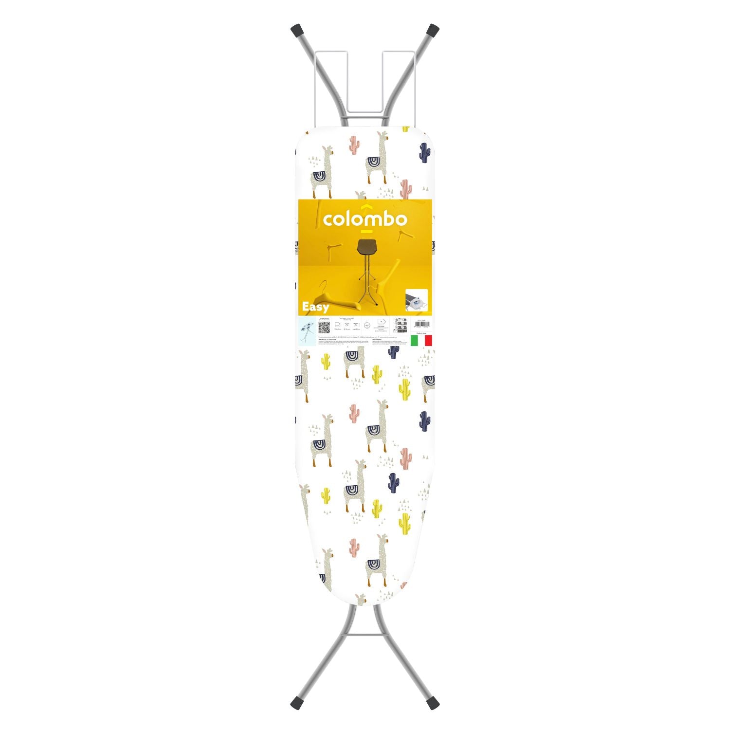 Bügelbrett, Bügeltisch, 110x32 cm, Höhenverstellbar in 4 Positionen bis 88 cm, Pulverbeschichteter Stahl, Hergestellt in Italien, Colombo EASY, 2