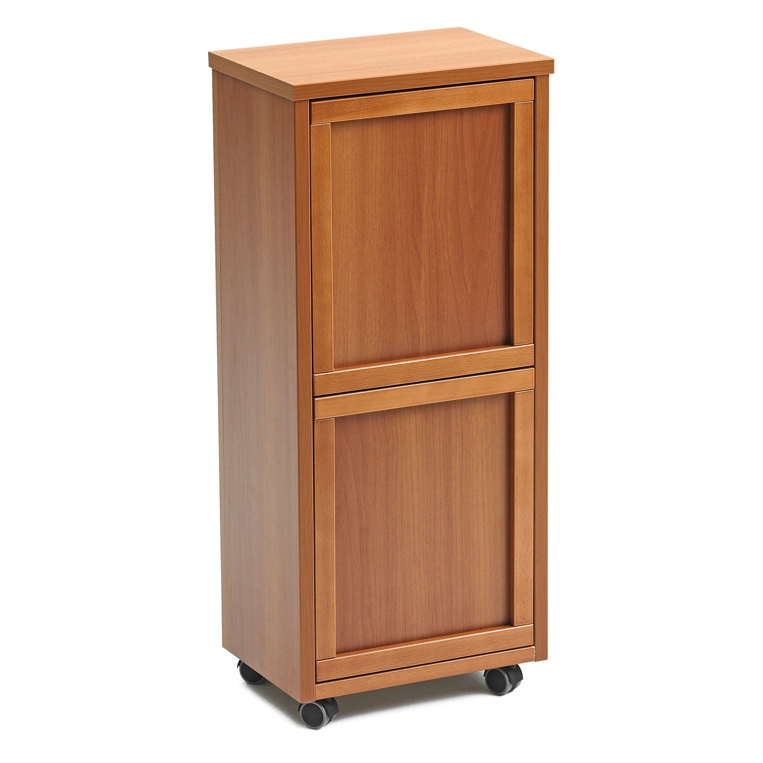 Küchenwagen, mit 2 Mülleimer, Mülleimer Küche,  Küchenrollwagen, mit 2 Abfalleimer, 12 L, Küchenwagen holz, ARIT MADERA 2, 2
