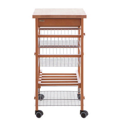 Küchenwagen, mit arbeitsplatte, Flaschenregal, Rollwagen küche, Küchenrollwagen, Küchenwagen holz, Kirsche, Arit Arturo, 5