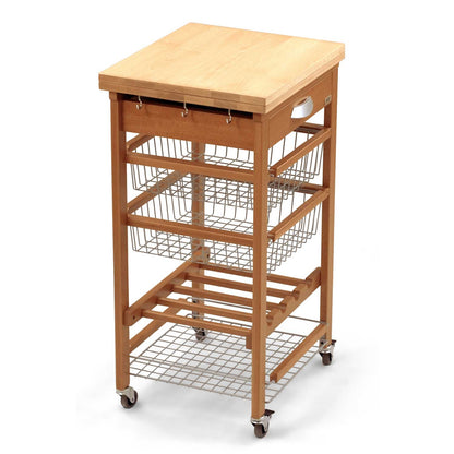 Küchenwagen, mit arbeitsplatte, Arbeitsfläche, Küchenrollwagen, Küchenwagen holz, Flaschenregal, Holz, Arit Gastone, 4