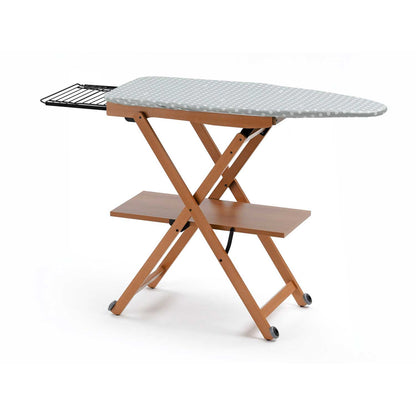 Bügeltisch, Bügelbrett, Holz, Klappbar, auf Rädern, Bügeleisenhalter, STIROCOMODO