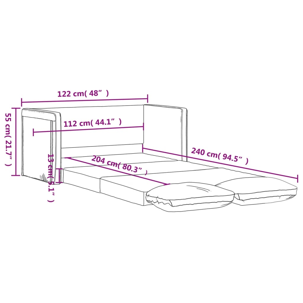 Bodensofa, Boden Sofa, Bodencouch, Bodensofa mit Schlaffunktion, 122x204x55 cm, Samt, Hellgrau, vidaXL, 10