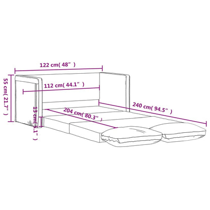 Bodensofa, Boden Sofa, Bodencouch, Bodensofa mit Schlaffunktion, 122x204x55 cm, Samt, Hellgrau, vidaXL, 10