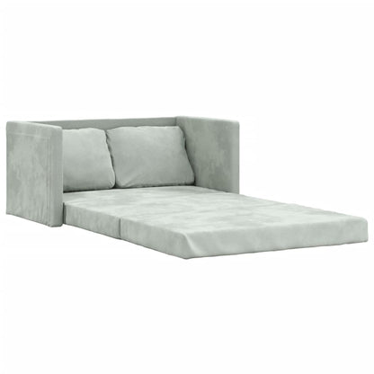 Bodensofa, Boden Sofa, Bodencouch, Bodensofa mit Schlaffunktion, 122x204x55 cm, Samt, Hellgrau, vidaXL, 3