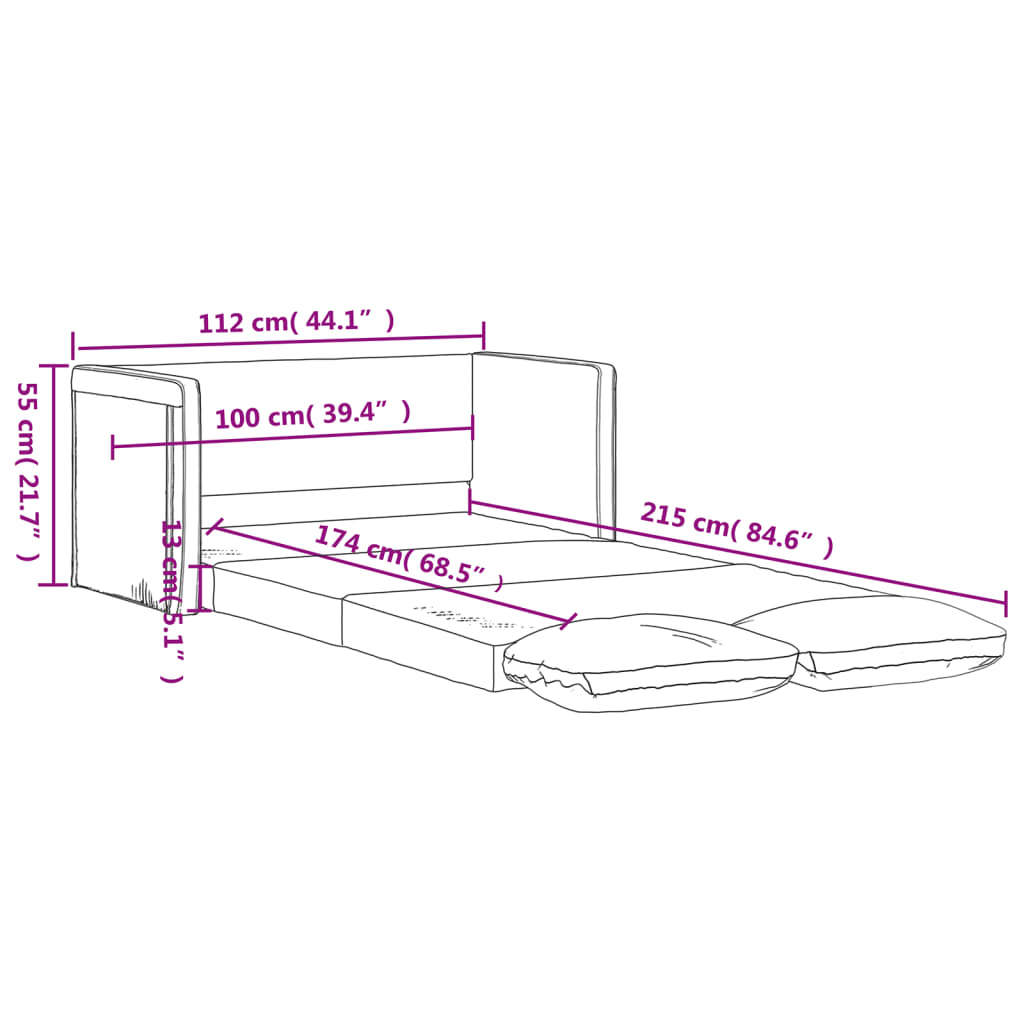 Bodensofa, Boden sofa, Bodencouch, Bodensofa mit Schlaffunktion, Bodensofa klappbar, Stoff, Weinrot, vidaXL, 10