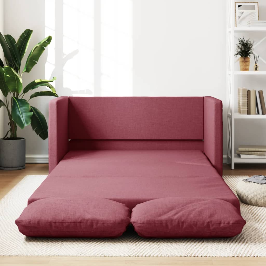 Bodensofa, Boden sofa, Bodencouch, Bodensofa mit Schlaffunktion, Bodensofa klappbar, Stoff, Weinrot, vidaXL, 2
