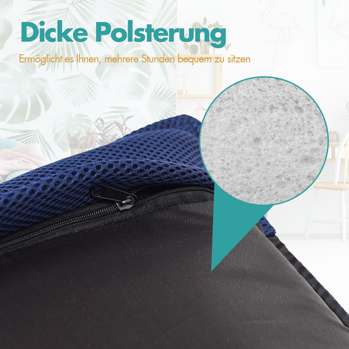 Bodensofa, Bodenstuhl Bodensessel verstellbarer Gaming-Stuhl bequeme Rückenlehne, Marineblau, Costway, 7