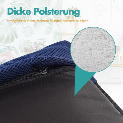 Bodensofa, Bodenstuhl Bodensessel verstellbarer Gaming-Stuhl bequeme Rückenlehne, Marineblau, Costway, 7