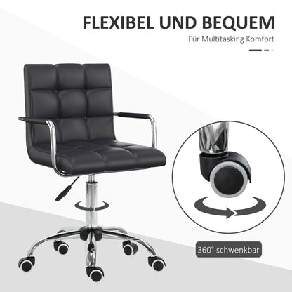 Bürostuhl, Ergonomischer Bürostuhl, Drehstuhl, Schreibtischstuhl, Kosmetikhocker Rollhocker Arbeitshocker Chefsessel, HOMCOM, 3