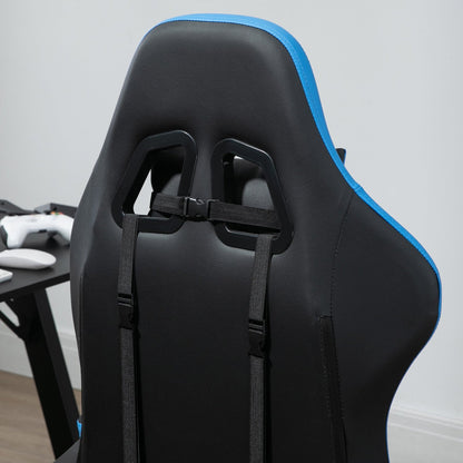 Bürostuhl, Ergonomischer Bürostuhl, Drehstuhl, Gamingstuhl, mit Lendenkissen, Kopfstütze, Blau, Vinsetto, 7