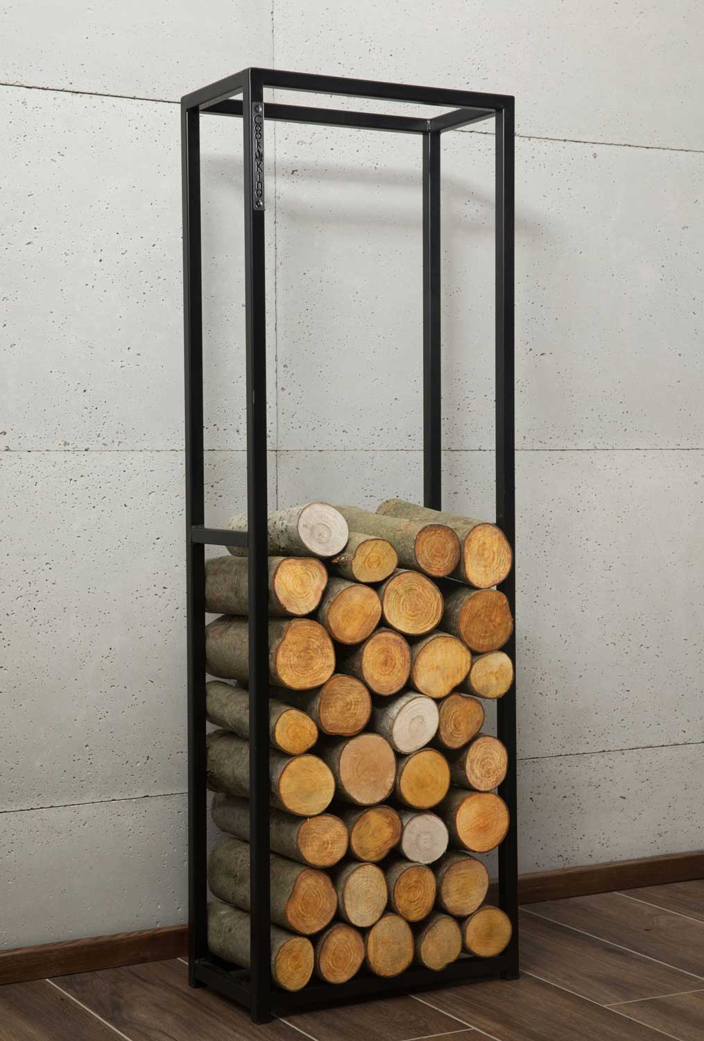 Kaminholzregal CORNEL - 150x50x20 cm, Kaminholzregal Metall, Kaminholzregal außen freistehend, Handgemachte Qualität