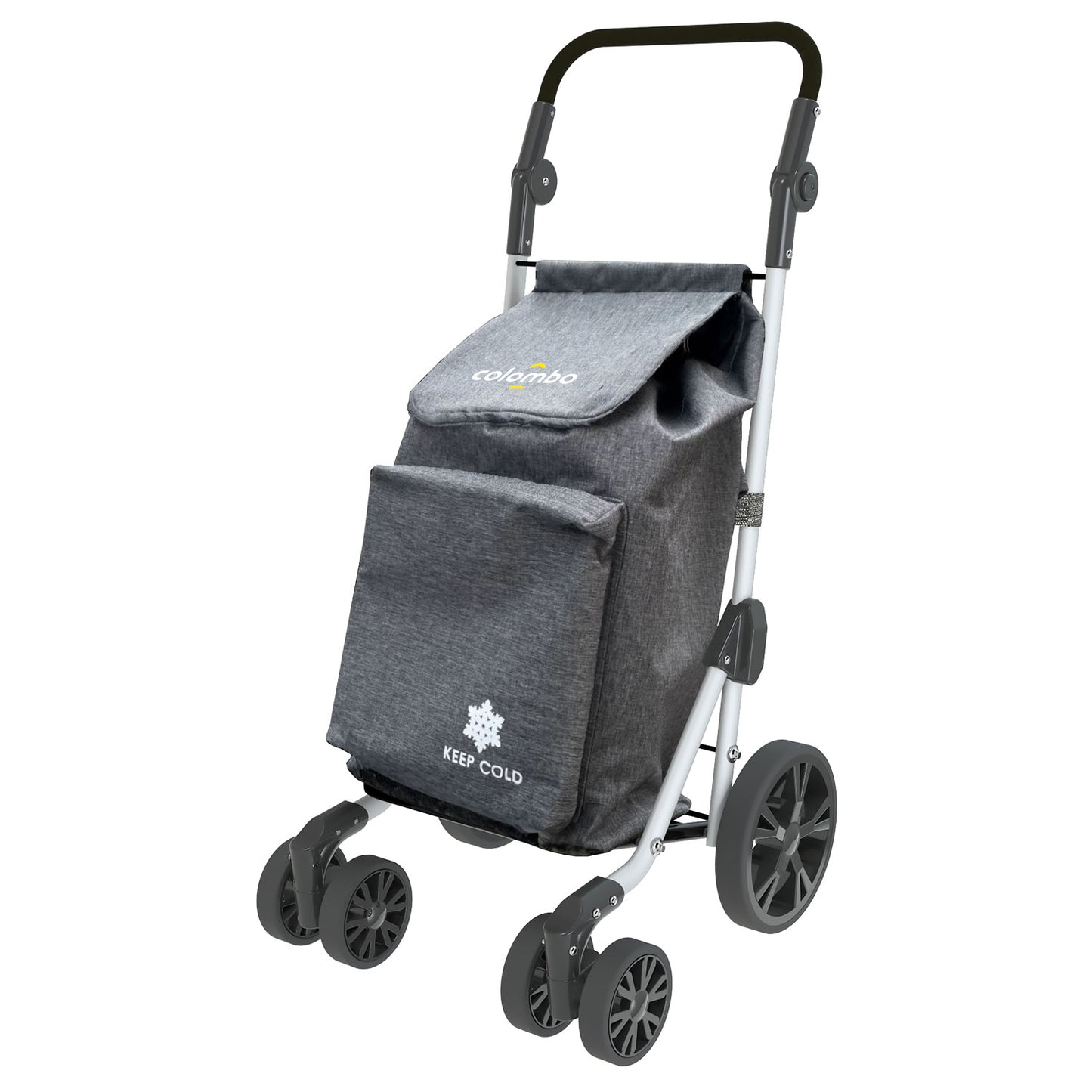 Einkaufstrolley, Einkaufswagen, aus Aluminium, 6-Rad-Systems, große Kapazität, 60-Liter, Grey, Colombo TROLL, 2