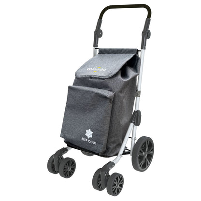 Einkaufstrolley, Einkaufswagen, aus Aluminium, 6-Rad-Systems, große Kapazität, 60-Liter, Grey, Colombo TROLL, 2