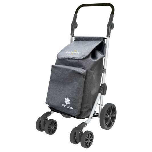Einkaufstrolley, Einkaufswagen, aus Aluminium, 6-Rad-Systems, große Kapazität, 60-Liter, Grey, Colombo TROLL, 2