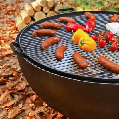 Grillrost mit 4 Griffen aus Rohstahl für Feuerschale - Dia. 60cm, Cook King, 4
