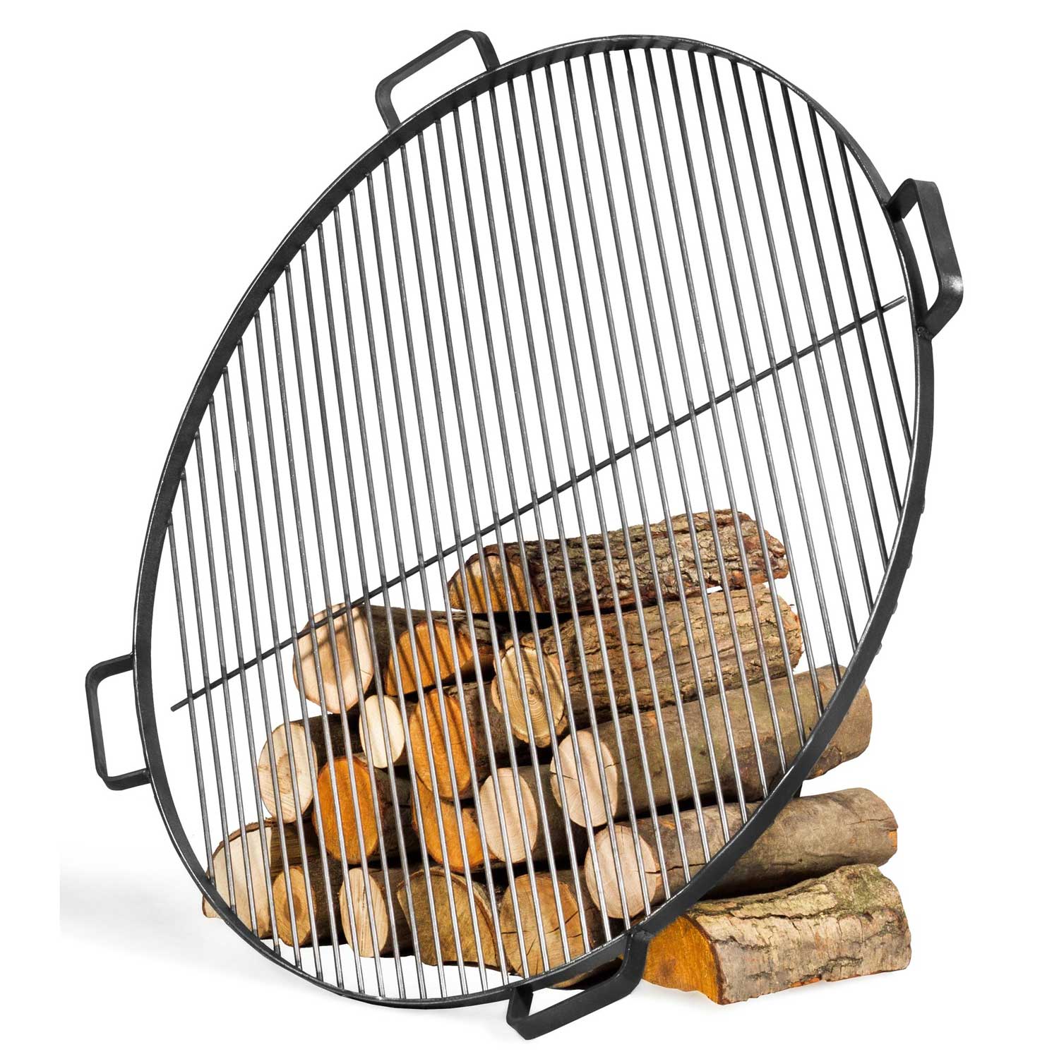 Grillrost mit 4 Griffen aus Rohstahl für Feuerschale - Dia. 60cm, Cook King, 2