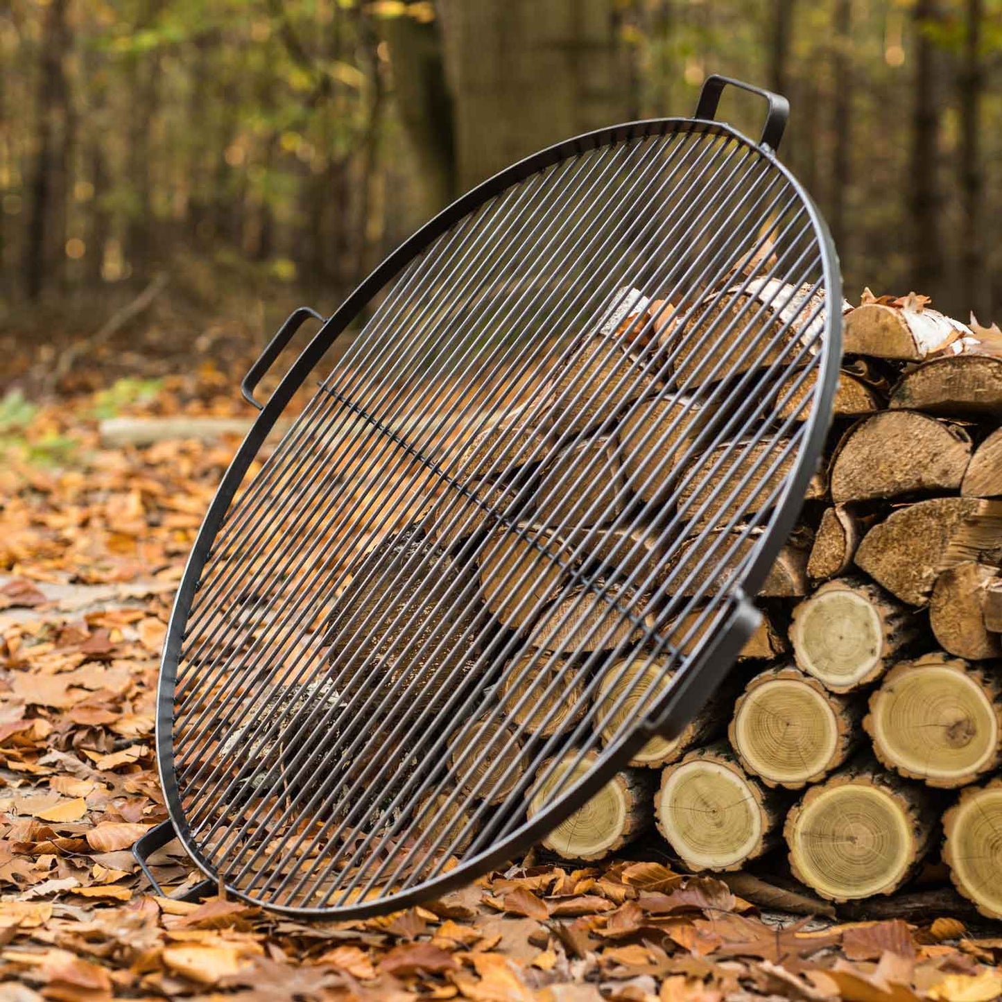 Grillrost mit 4 Griffen aus Rohstahl für Feuerschale - Dia. 60cm, Cook King, 6