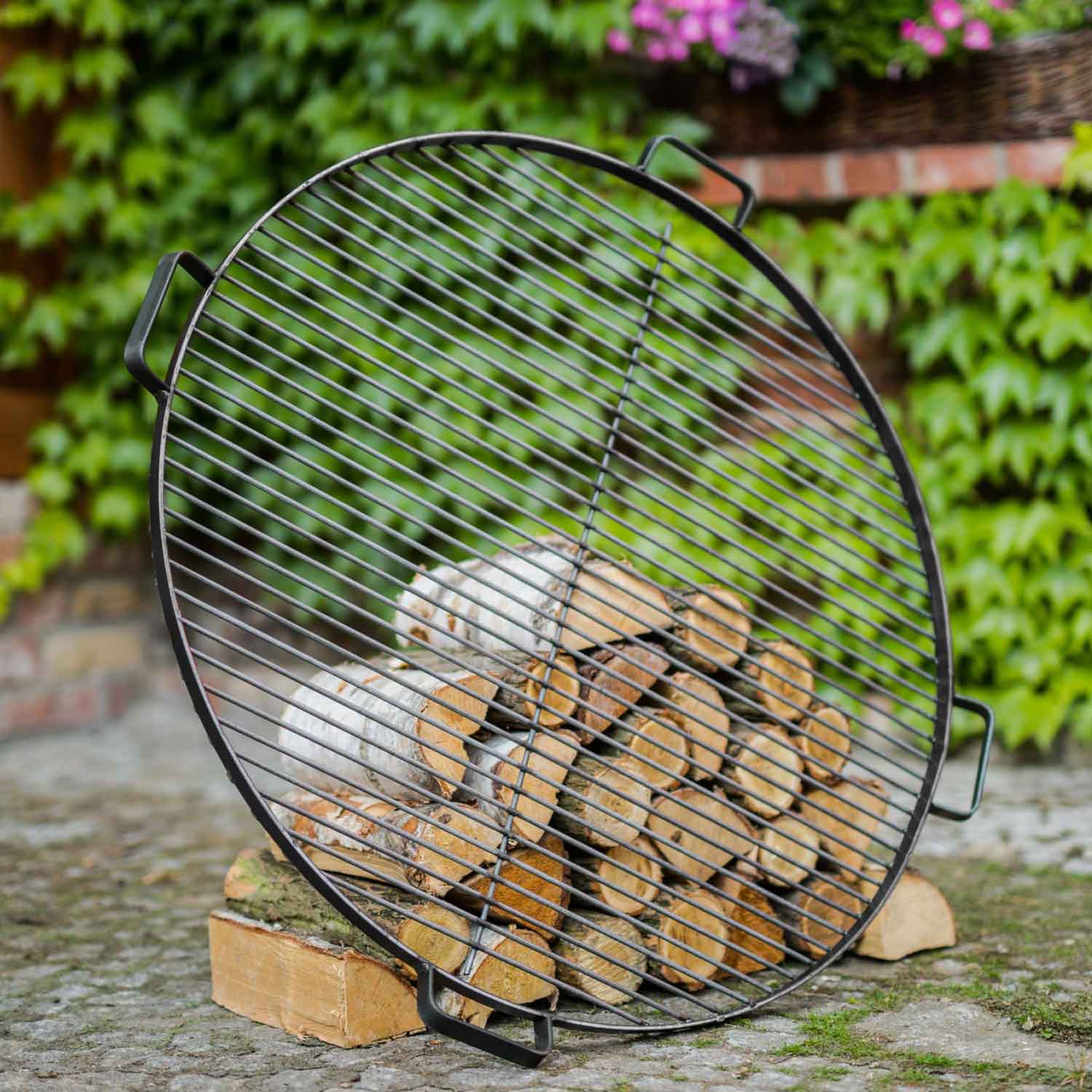 Grillrost mit 4 Griffen aus Rohstahl für Feuerschale - Dia. 60cm, Cook King, 5