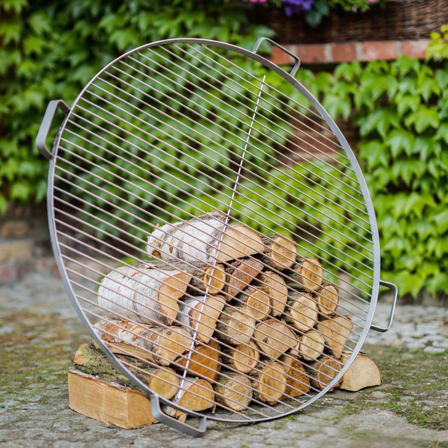 Grillrost mit 4 Griffen aus Edelstahl für Feuerschale - Dia. 80cm, Cook King, 2
