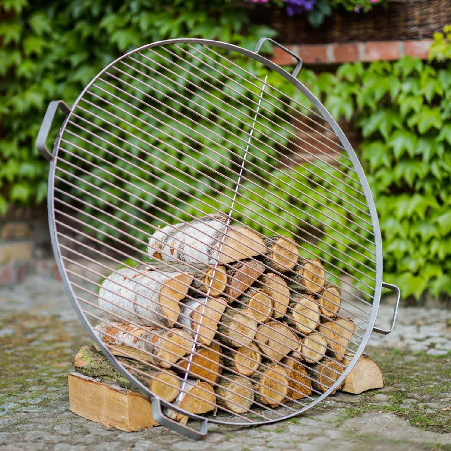Grillrost mit 4 Griffen aus Edelstahl für Feuerschale - Dia. 70cm, Cook King, 2