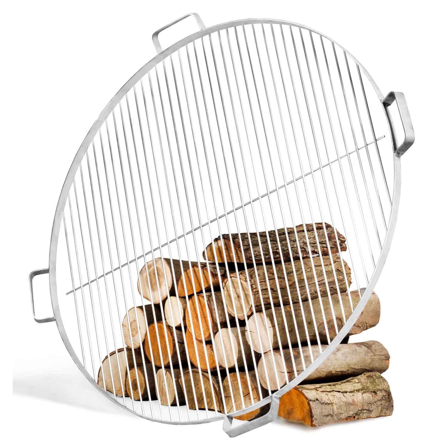 Grillrost mit 4 Griffen aus Edelstahl für Feuerschale - Dia. 80cm, Cook King, 1