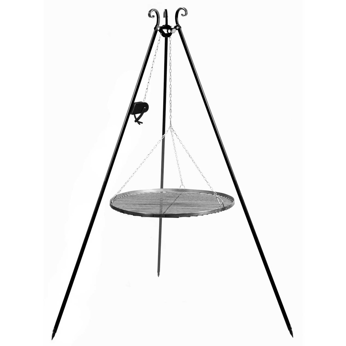Schwenkgrill 180 cm - Grillrost aus Rohstahl + Kurbel - Dia. 70cm, Cook King, 1