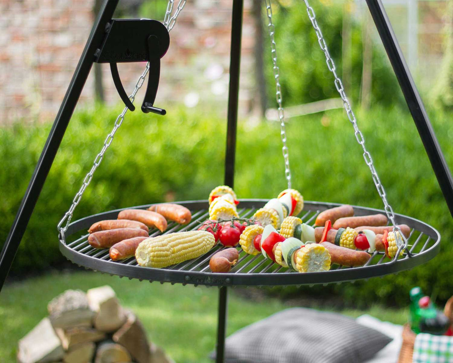 Schwenkgrill 180 cm - Grillrost aus Rohstahl + Kurbel - Dia. 80cm, Cook King, 5