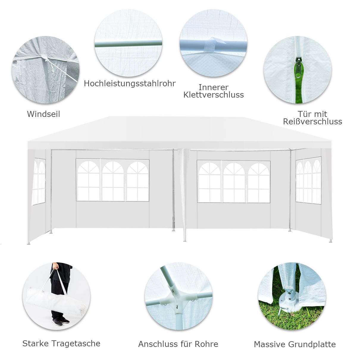 Faltpavillon, Faltpavillon 3x6, Gartenpavillon, Stabile zelte, Garten zelt, Party pavillon, Bierzelt, Garten zelt, Costway, 11