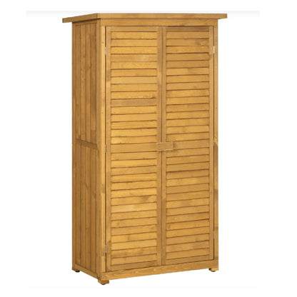 Gartenschrank Holz, Gartenschrank Wetterfest, Outdoor Schrank Wetterfest, Geräteschuppen, Gartenhaus, Outsunny, 16