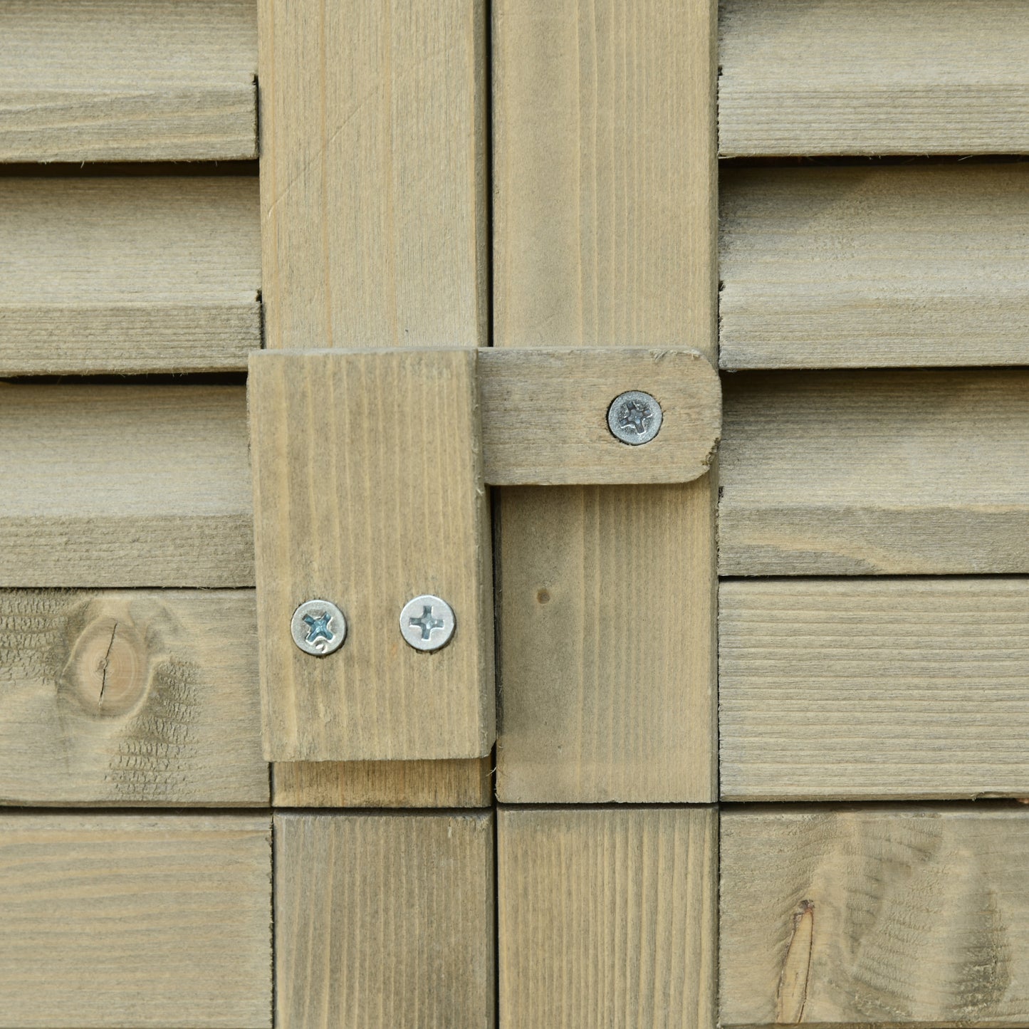 Gartenschrank Wetterfest, Gartenschrank Holz, Geräteschuppen, Gerätehaus mit Asphaltdach, Lamellentür, 4 Fächer, Outsunny, 7