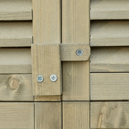 Gartenschrank Wetterfest, Gartenschrank Holz, Geräteschuppen, Gerätehaus mit Asphaltdach, Lamellentür, 4 Fächer, Outsunny, 7