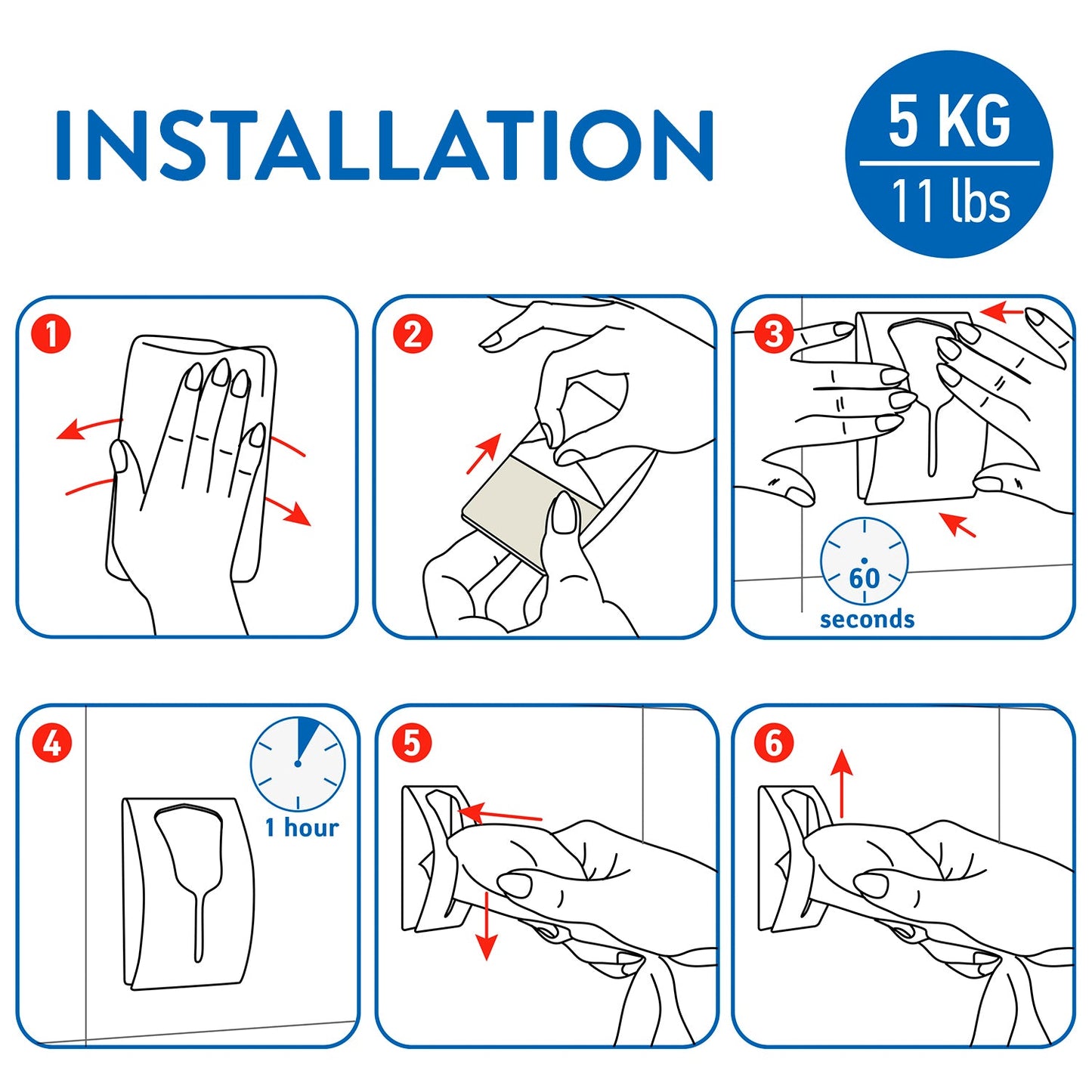Handtuchhalter, Geschirrtuchhalter, Ohne Bohren, Handtuchklemme Selbstklebende Wandhaken, Klebehaken, Tatkraft Ida, f