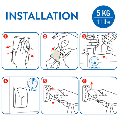 Handtuchhalter, Geschirrtuchhalter, Ohne Bohren, Handtuchklemme Selbstklebende Wandhaken, Klebehaken, Tatkraft Ida, f