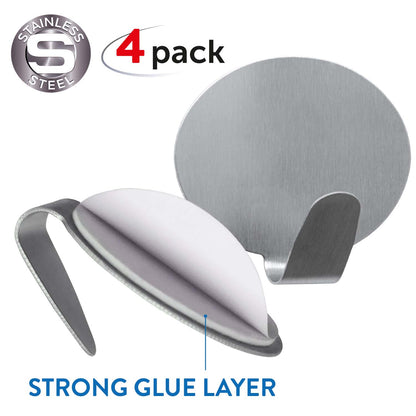 Klebehaken, 4-er Pack, Handtuchhalter, Aus Edelstahl, Handtuchhaken Selbstklebend, Selbstklebenden Haken, Tatkraft Band, 3