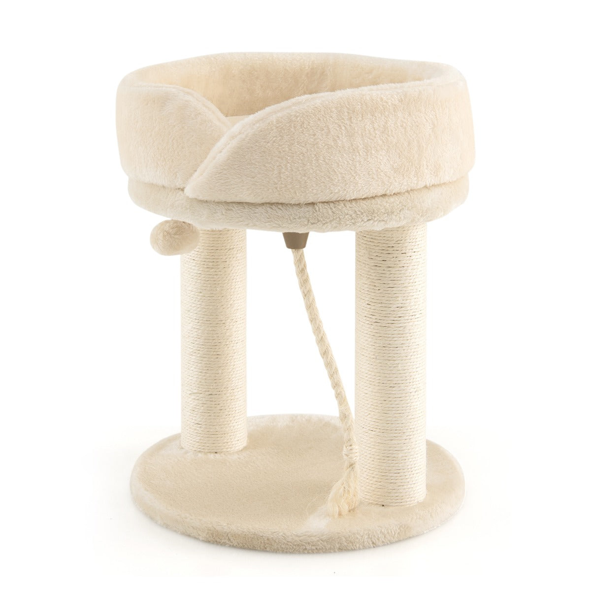 Kratzbaum modern, Kratzbaum stabil, Katzenkratzbaum mit Weicher Sitzfläche Sisalturm für Katzen, Katzenmöbel, Costway, 9